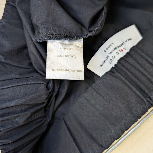 SoldOut NYC Black Organic Cotton Pull on Pants size Large - Picture 8 of 11